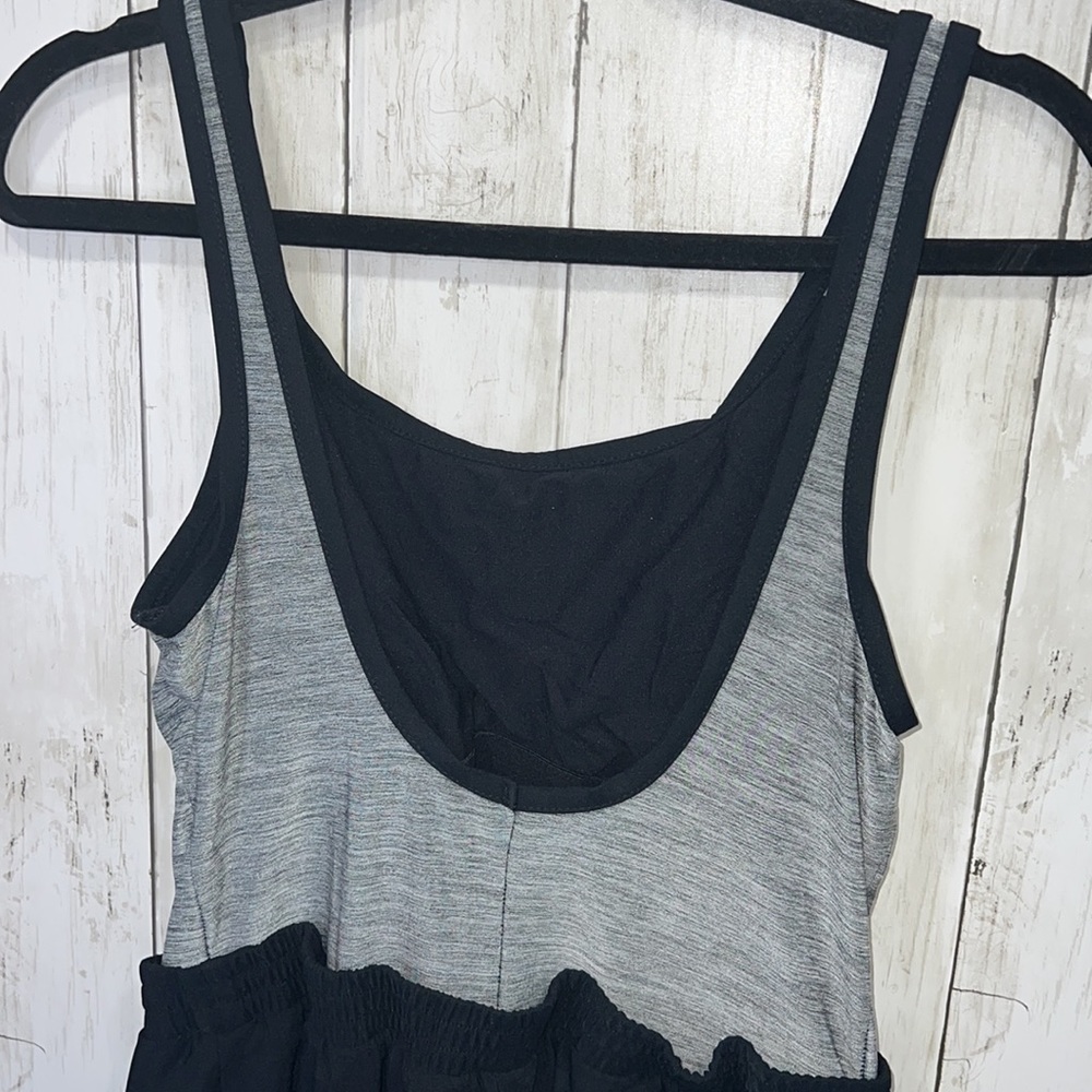 Jantzen Vintage Athletic Romper Pockets Black Grey Size 16 - Picture 8 of 8